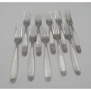 Pfaltzgraff Stainless Satin Delia Dinner Forks 18/0 Flatware 10 Pieces